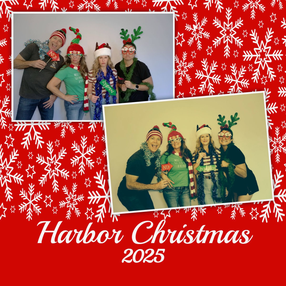 The annual Harbor Church Christmas party is this Friday! For those who signed up here is a test picture from the photo booth.

#photo #picture #christmas2025 #photobooth @tonyatowner @budneymaritza @lukeallenrealtor @mrskellycampbell @femaiville @duellynpandis