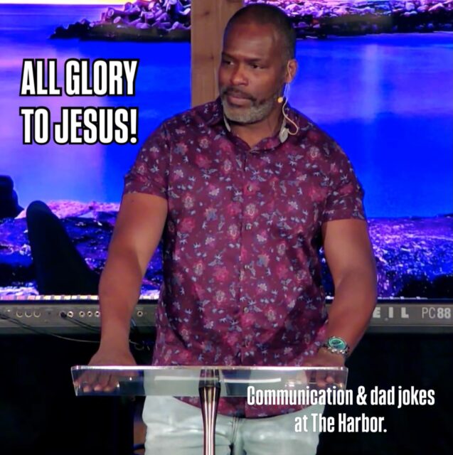 No matter who comes on stage at The Harbor Church we give all glory to our Lord and Savior, Jesus Christ. (John 14:6, John 3:16,
1 Thessalonians 5:16-18)
From Rashad keeping us informed and giving us bad dad jokes, to Pastor Mark preaching the Word of God boldly, to Jude leading the church in communion, all glory goes to our Lord!
#preaching #communion #dadjokes #bible #christianity
@mrskellycampbell @markmaiville @femaiville @rashadpaulding @tonyatowner @djtimjrich @randypandis @arlane8 @kmccollough