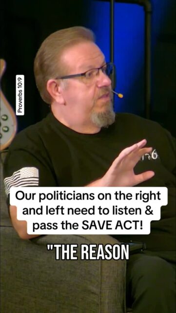 Approximately 80% of American  citizen’s want the SAVE ACT. 

Our Politicians on the right and left need to listen and follow the wishes of the people. 

Integrity in voting is vital. Please pray for our elected leaders to listen well and respond well.

This is an excerpt from the Today Is My Favorite Day podcast.

#vote #integrity #christianity  #bible

Proverbs 10:9
“Whoever walks in integrity walks securely, but whoever takes crooked paths will be found out.”
