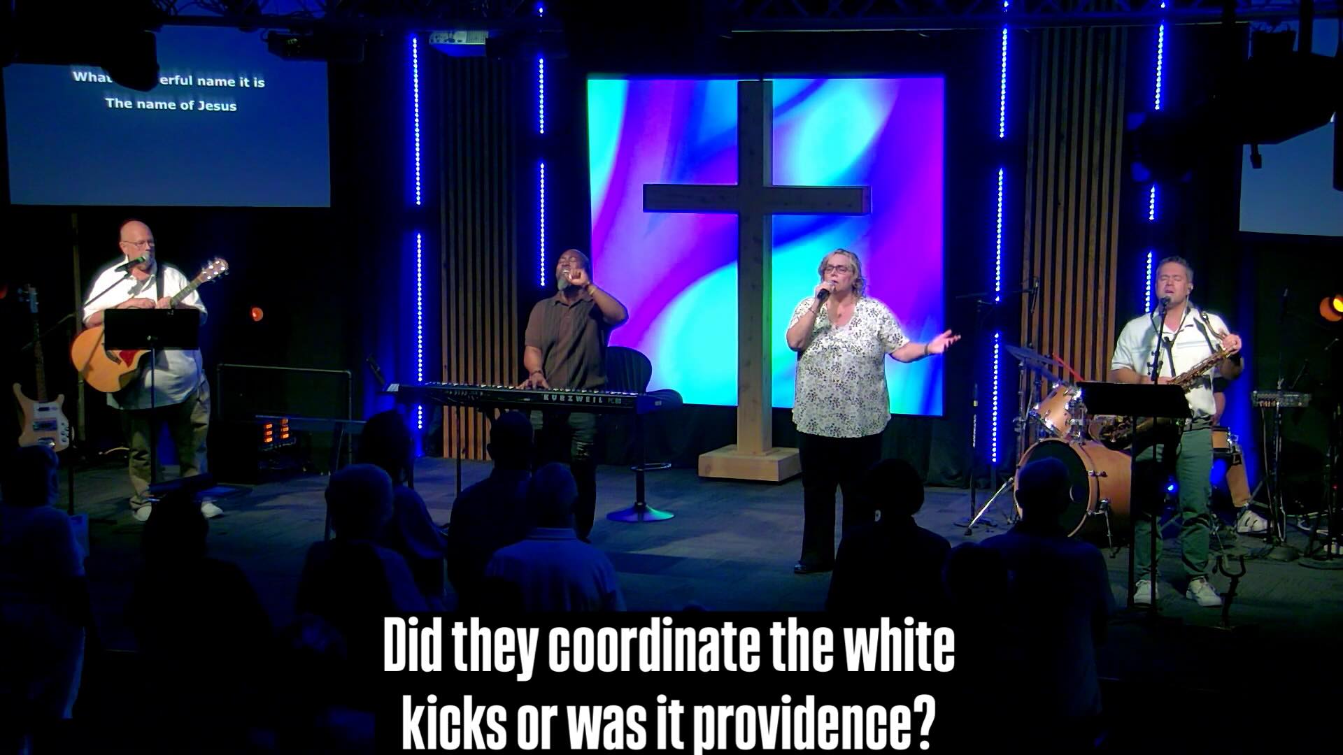 Did Lee (guitar) and Luke (sax) coordinate the white kicks, khaki pants, and white shirt or was it providence? We may never know.
#whiteshoes #ccordinate #chriatianity #worship #music