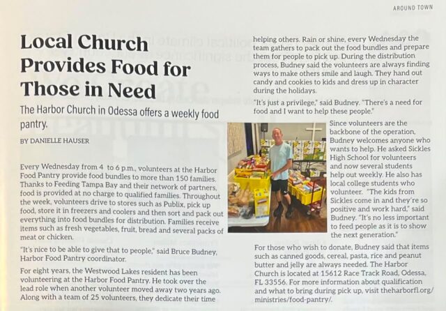 Check out the article in the July 2026 WOW magazine about The Harbor Food Pantry.
#wow #foodpantry #serve #help #food
Good job to Bruce Budney, our Food Pantry Coordinator, and all who volunteer.