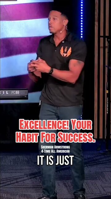 Friends, Sherman Armstrong was on the latest TIMFD. A good man doing great work in the Tampa Bay area.

Striving for excellence isn't a guarantee for success, but without it, you guarantee no success.

Let's do the little thing one step at a time, striving for excellence in all we do. 

What are small daily habits of excellence you can do today?

Physically?
Spiritually?
Financially?
Relationally?
Mentally?

#performance #trackandfield #excellence #habits #education 

Philippians 4:8
“Finally, brothers and sisters, whatever is true, whatever is noble, whatever is right, whatever is pure, whatever is lovely, whatever is admirable—if anything is excellent or praiseworthy—think about such things.”
